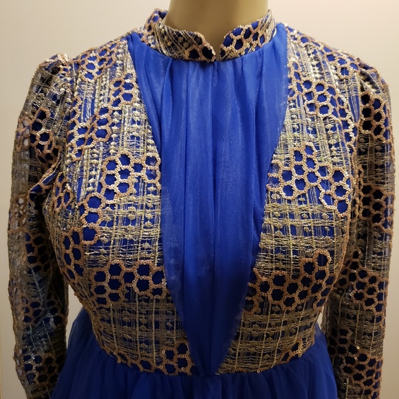 Modest Blue Long Dress - Picture 4 of 4